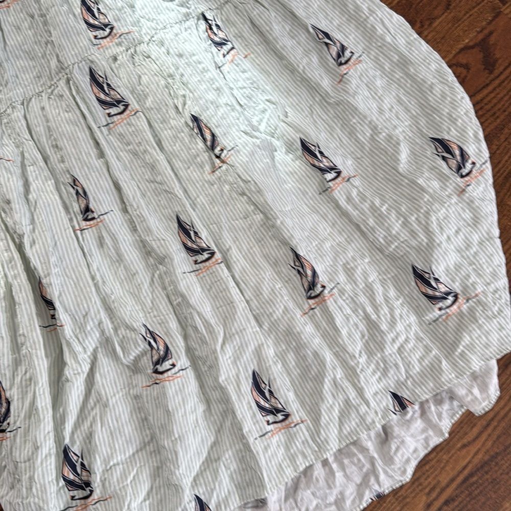 The Carolita Printed Tiered Shirt Dress By Anthropologie SailBoat - Picture 8 of 9